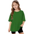 thumbnail image 3 of Hauts d'Été pour Adolescentes 2025 T-Shirts Surdimensionnés à Manches Courtes Chic Décontracté Col Rond Mode, 3 of 5