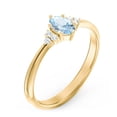 thumbnail image 3 of Birthstone Oval Ring with Shoulder Accents - Aquamarine (March), 3 of 5