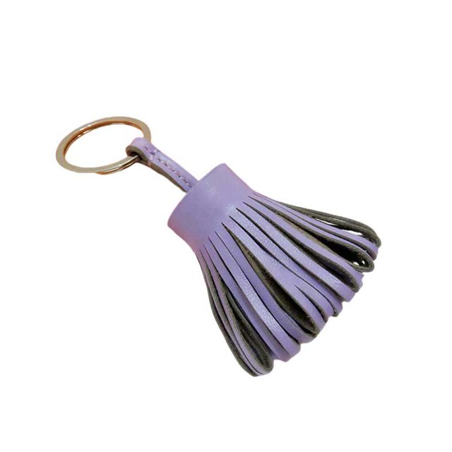 serony Keychain Decorative Keyring Leather Pendant Tassel Handmade Handicraft Key Chain Hanging Decoration Holder Purse Wallet Light Purple