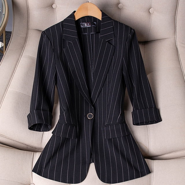 Soki Women's 3/4 Sleeve Lightweight Work Office Blazer Jacket (S-3XL)