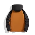 thumbnail image 4 of WRKEKC Men's Slim Fit Hooded Jacket with Adjustable Drawstring and Contrast Stitching, Urban Utility Coat for Modern Workwear Brown M, 4 of 4