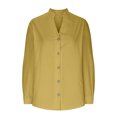 thumbnail image 4 of Penkiiy Womens Button Down Shirt 2024 Casual Long Sleeve Solid Color Shirts Loose Work Tops with Pockets L Yellow, 4 of 6