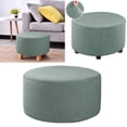 thumbnail image 3 of Rongfmy Round Ottoman Slipcover Footstool Footrest Cover Living Room Stool Green, 3 of 9