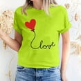 thumbnail image 1 of Meichang Hauts pour Femmes T-Shirts de la Saint-Valentin T-Shirts de Fête à Col Rond T-Shirts à Imprimé Cœur d'Amour T-Shirts à Manches Courtes Jolis Tees Blouses en Liquidation, 1 of 5