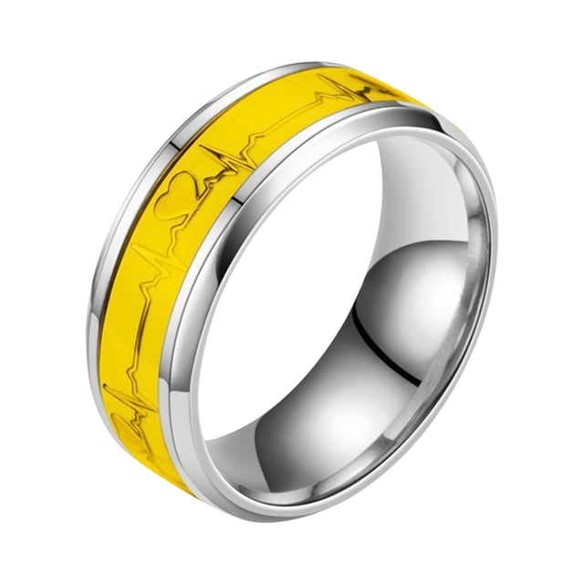Birdeem Bague Électrocardiogramme en Acier Inoxydable Bague de Couple