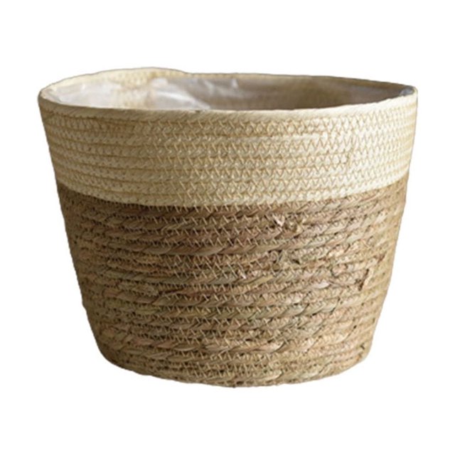 Straw Flowerpots Flower Baskets Stylish & Versatile Storage Basket for Living Room Porch Balcony