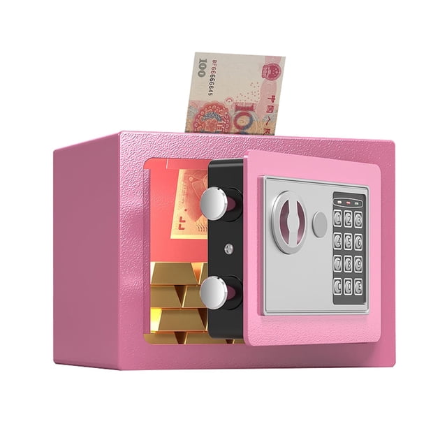 Mini Safe Key Password,Double Insurance Anti-theft Home Safe Deposit Box Fire Safe for Office