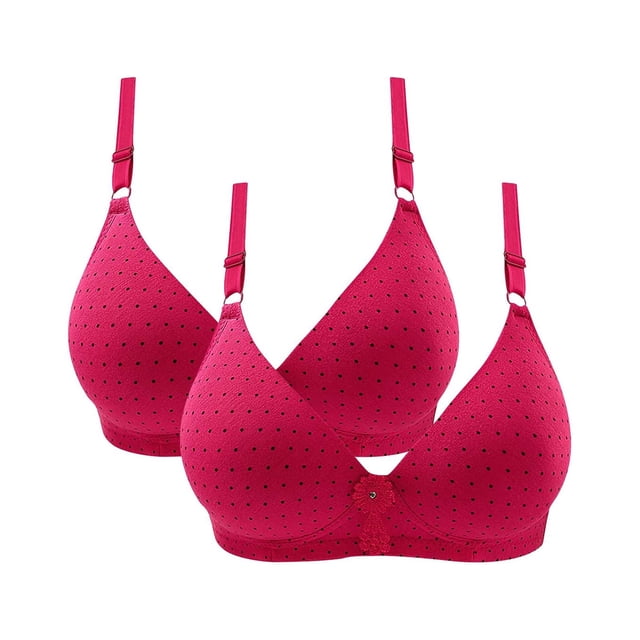 Push up Bras for Women Plus Size Back-Smoothing Bra Feature V-Neck Demi & Balconette Bra Style W-501 Hook and Eye Closure BralettesPlus Size Pinks-a S
