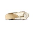 thumbnail image 4 of BLISSFUL STEP Women's Shoes Wedge Open Toe Crisscross Straps Linen Platform Sandals Gold Tone 8.5, 4 of 8