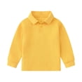 thumbnail image 1 of MIASHUI Chemises d'Uniforme Scolaire pour Garçons et Filles Manches Longues, Jaune, 1-2 Ans, 1 of 3