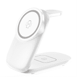 The Wireless Charger is Foldable, Mini and Portable Supporting 15W Fast Charging for Mobile Phones White