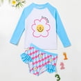 thumbnail image 3 of Kid Girl Rash Guard Swimwear Ruffle Long Sleeve Sun Protection Girls Toddler Bathing Suit 6-7 Years, 3 of 6