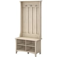 thumbnail image 1 of Bush Furniture Salinas Portemanteau avec Banc de Rangement en Blanc Antique, 1 of 6