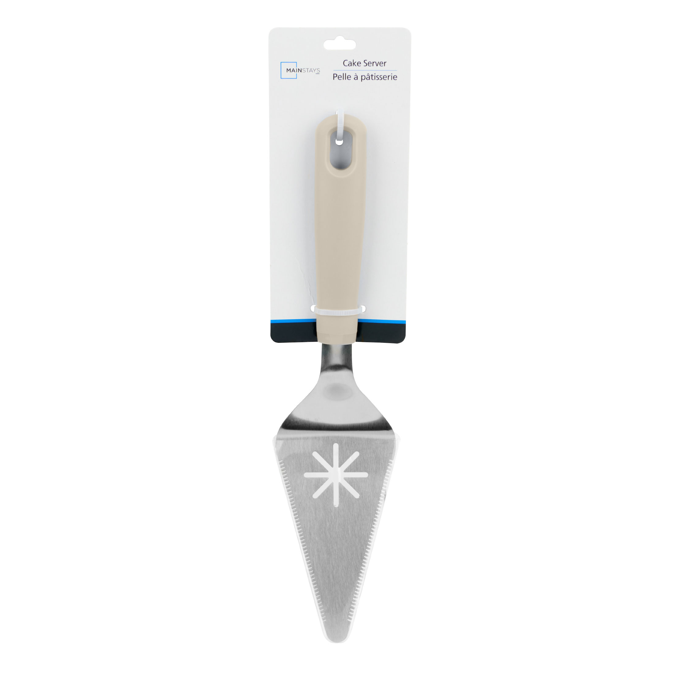 Mainstays Stainless Steel Cake & Pie Server with Ergonomic Grey Handle
