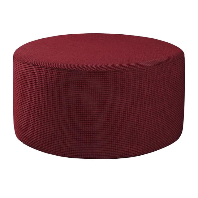 Housse Extensible pour Pouf Rond Housse de Repose-Pieds Amovible Housses de Repose-Pieds - Rouge 12 Rouge