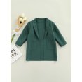 thumbnail image 2 of TheFound Girls Casual Coat, Solid Color Long Sleeve Cardigan with Pockets, 2 of 9