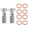 thumbnail image 1 of Unique Bargains 2pcs M12x1.5 Thread Turbo Brake Line Banjo Bolt with Copper Washers Single Banjo Bolt 31mm Length, 1 of 6