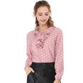 thumbnail image 2 of INSPIRE CHIC Blouse Chemise à Manches Longues à Col à Volants pour Femme de la Saint-Valentin TP Rose à Pois, 2 of 8