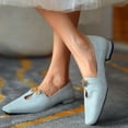 thumbnail image 4 of LSLJS Women's Thick-heeled Solid Color Low-cut with Mid-mouth Single Shoes, 4 of 8