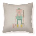 thumbnail image 1 of Carolines Treasures BB5741PW1414 Alphabet P For Pig Fabric Decorative Pillow, 1 of 4