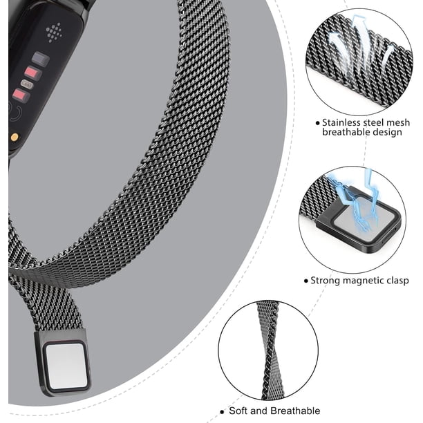 stainless steel mesh fitbit inspire magnetic band