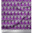 thumbnail image 1 of Soimoi Modal Satin Fabric Leaves & Floral Block Print Fabric by Yard 42 Inch Wide, 1 of 3