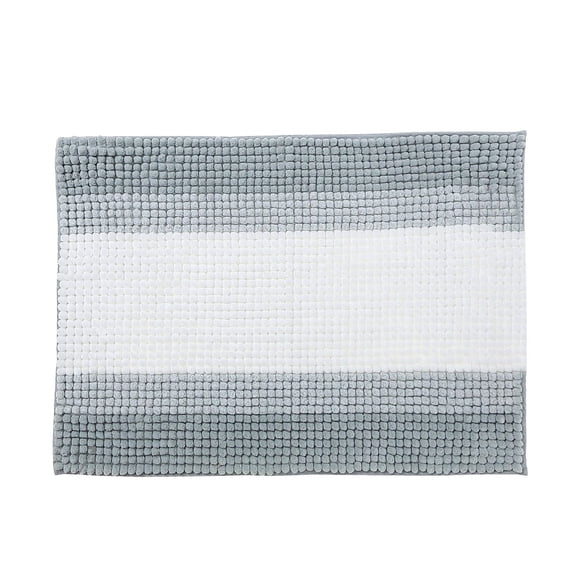 Stripe Chenille Bath Mat 20X28 Gray