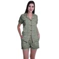 thumbnail image 1 of Moomaya Pyjama pour Femmes Imprimé, Ensemble Deux Pièces à Col Cranté avec Short, 1 of 6