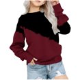 thumbnail image 1 of Zwiiyzr 2025 Chandail à Col Rond Surdimensionné pour Filles, Tendance, Manches Longues, 1-12 Ans, Rouge, 1 of 6
