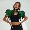 thumbnail image 3 of Fortune Cape Gothique à Plumes pour Femmes Halloween Cosplay Fête Châle à Lacets Boléro, 3 of 8