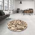 thumbnail image 4 of Ahgly Company Tapis d'Intérieur Lavable en Machine Carré Marron Selle, 3 Pieds Carré, 4 of 7