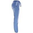 thumbnail image 4 of Jeans Décontractés pour Femmes Taille Haute Couleur Unie à Cordon Pantalon Pleine Longueur Pantalon en Denim pour Dames à Bas Resserré Pantalons, 4 of 7