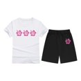 thumbnail image 4 of FAOWME T-Shirt Enfant Imprimé Lettres Colorées Col Rond Manches Courtes pour Filles Garçons T-Shirts Tee Tops Multicolore 2-3 Ans, 4 of 4