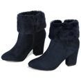 thumbnail image 1 of Unique Bargains Bottines à Talon Bloc en Fausse Fourrure à Bout Rond pour Femmes, 1 of 7