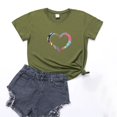 thumbnail image 3 of B91xZ Womens Mode Mi-Longue Manches Courtes Grande Taille Tops Col Rond Tee Blouses Décontractées, Bleu Ciel TTG, 3 of 3