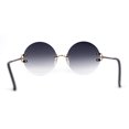 thumbnail image 2 of Luxury Designer Style Rimless Hippie Round Circle Lens Sunglasses Gold Smoke, 2 of 4