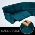 thumbnail image 3 of CHOK 2024 Housses Extensibles pour Canapé d'Angle Inclinable 5 Places en Velours, Housses de Canapé Sectionnel Inclinable, Protège-Meubles, Bleu Eau Profonde, 3 of 9