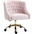 thumbnail image 1 of Meridian Furniture Arden Swivel Adjustable Pink Velvet and Gold Office Chair, 1 of 10