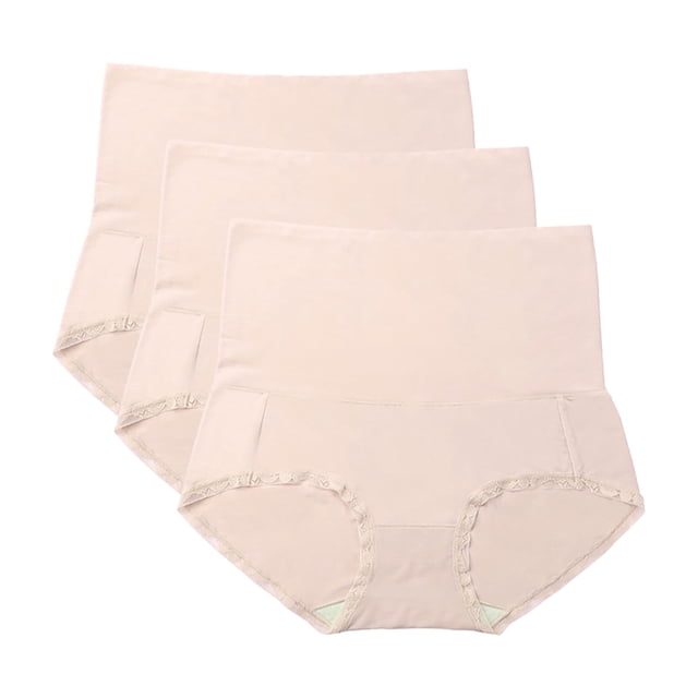Plebaso Culottes Taille Haute pour Femmes, Lot de 3, Culottes Couvrantes, Culottes Confortables pour Tous les Jours