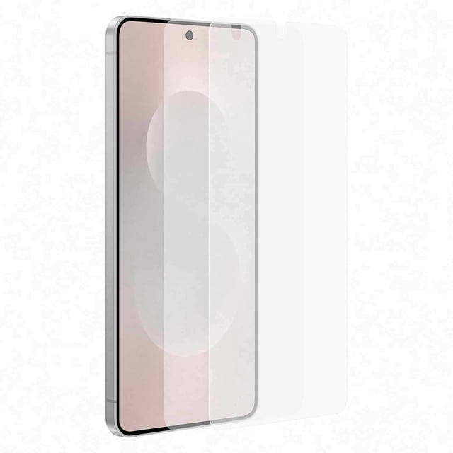 Samsung Film de Protection avant Antireflet Transparent pour Samsung Galaxy S25 Edge Montré comme Protecteur d'Écran Clair et Mince Aligné devant un Téléphone Intelligent Samsung Galaxy S25 Edge à Bord Argenté avec un Trou de Caméra avant Centré, Conçu pour Réduire l'Éblouissement et Protéger l'Écran des Égratignures, de la Poussière et des Empreintes Digitales Tout en Maintenant la Clarté de l'Affichage et en s'Adaptant aux Étuis Officiels Samsung, Convient Aussi pour Préserver la Visibilité de l'Écran par une Lumière Extérieure Vive.