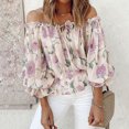 thumbnail image 5 of Ccdes Off Shoulder Top, Elegant Floral Print Blouse Loose Stylish Polyester For Office Work For Outdoor Activity, 5 of 5