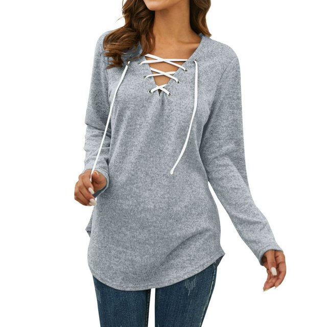 Women‘s Solid Color Long Sleeve Printed Top Pink M