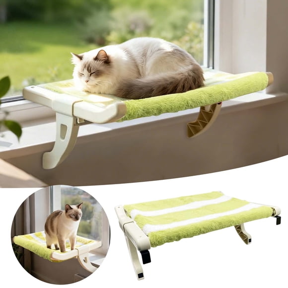 Pet Cat Window Bed for Indoor Feline Relaxation Featuring Secure Clamp System and Cozy Rest for Quiet Naps and Playful Moments