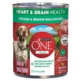 thumbnail image 1 of Purina ONE +Plus Heart & Brain Health Chicken & Brown Rice Entrée, Wet Dog Food, 368g, 1 of 10