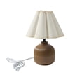 thumbnail image 1 of Mainstays 12.5" Ceramic Modern Scalloped Desk Lamp, Brown, 1 of 5