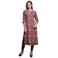 thumbnail image 1 of Bimba Robes Longues Droites pour Femmes Imprimées Manches 3/4 Vêtements Indiens, 1 of 6