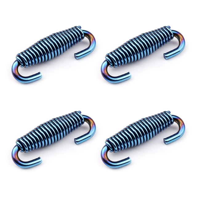 Embout de Silencieux de Tuyau d'Échappement Moto en Acier Inoxydable à Ressort 4 Pcs Bleu