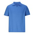 thumbnail image 2 of Chemises pour Hommes Couleur Unie Col Rabattu Haut Manches Courtes Haut/chemise, 2 of 5