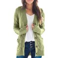 thumbnail image 1 of Manteau d'Automne en Tricot à Manches Longues, Vert, XL, Manches Longues, 1 of 6