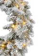 thumbnail image 4 of Holiday Time 24" Pre-lit Flocked Christmas Wreath, White, PVC, 4 of 5